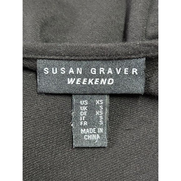Susan Graver Weekend Jersey Knit Relaxed Cardigan in Black - Sz XS - Picture 4 of 4